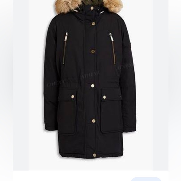 Michael Kors down jacket soft shell with hood longline women’s size small - Picture 2 of 10